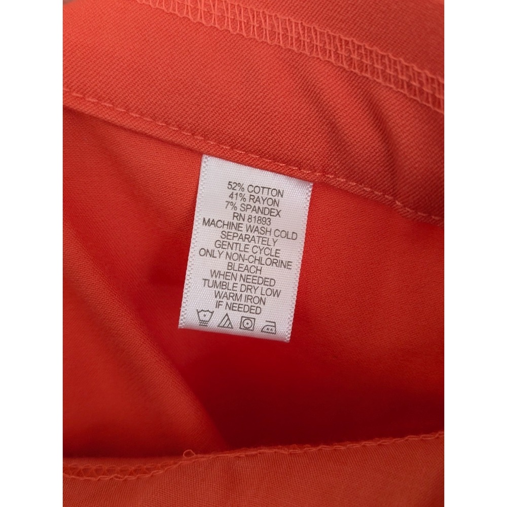Isaac Mizrahi Live Plus 24W Stretch Ankle Cargo Pants Orange Pull On - Picture 7 of 7